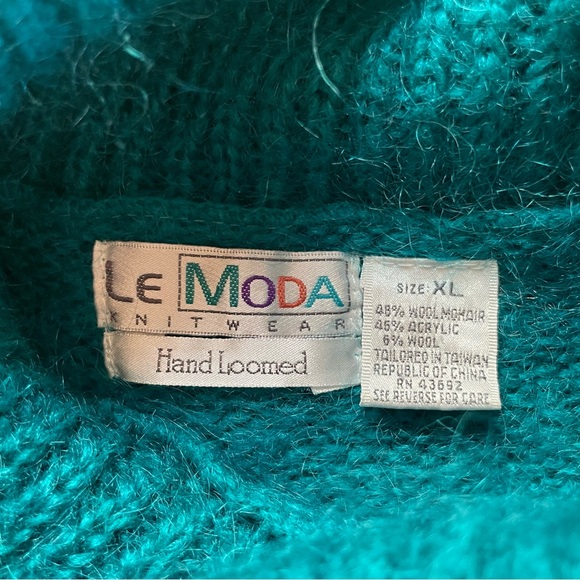 Vintage Le Moda Purple & Teal Chevron Striped Sweater - XL - Picture 5 of 9